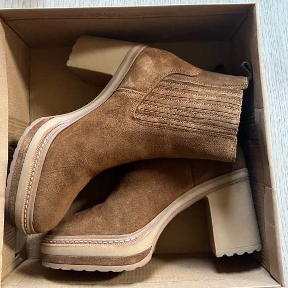 Steve Madden Shoes - Steve Madden Lenny Suede Ankle Boots Chestnut